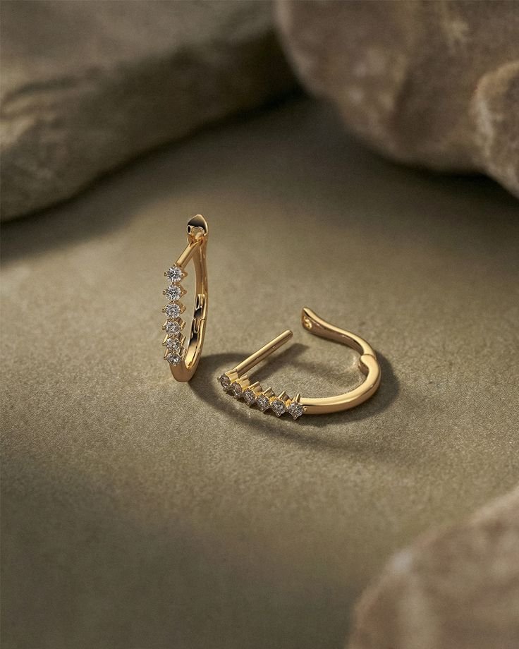 Diamond Hoop Earrings _ Everyday Jewelry