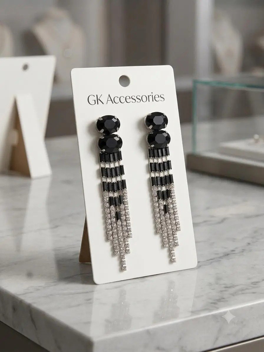 Bloom Black Earrings